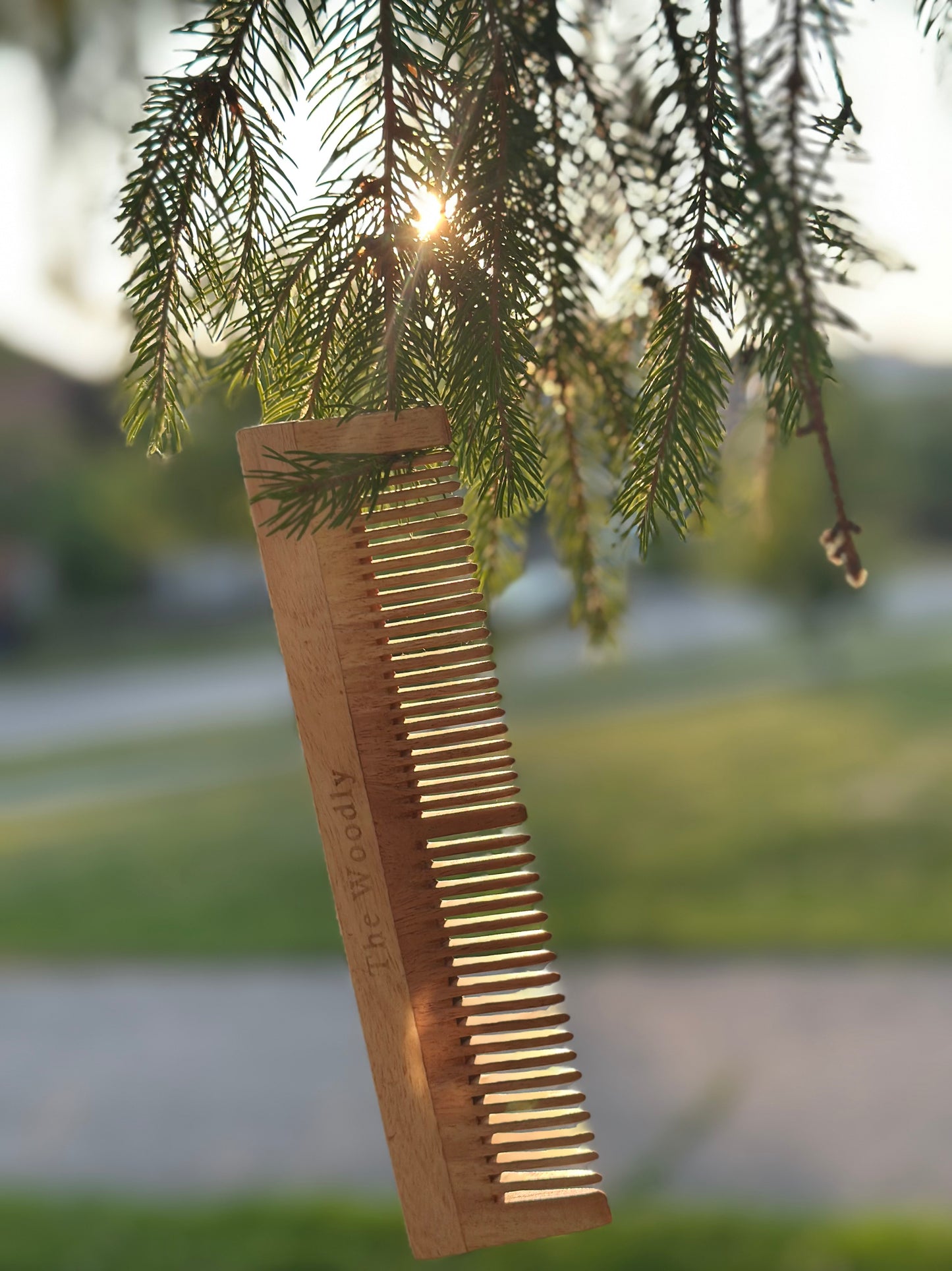 LILY Wooden Comb – Handcrafted Dual-Sided Neem Wood Comb