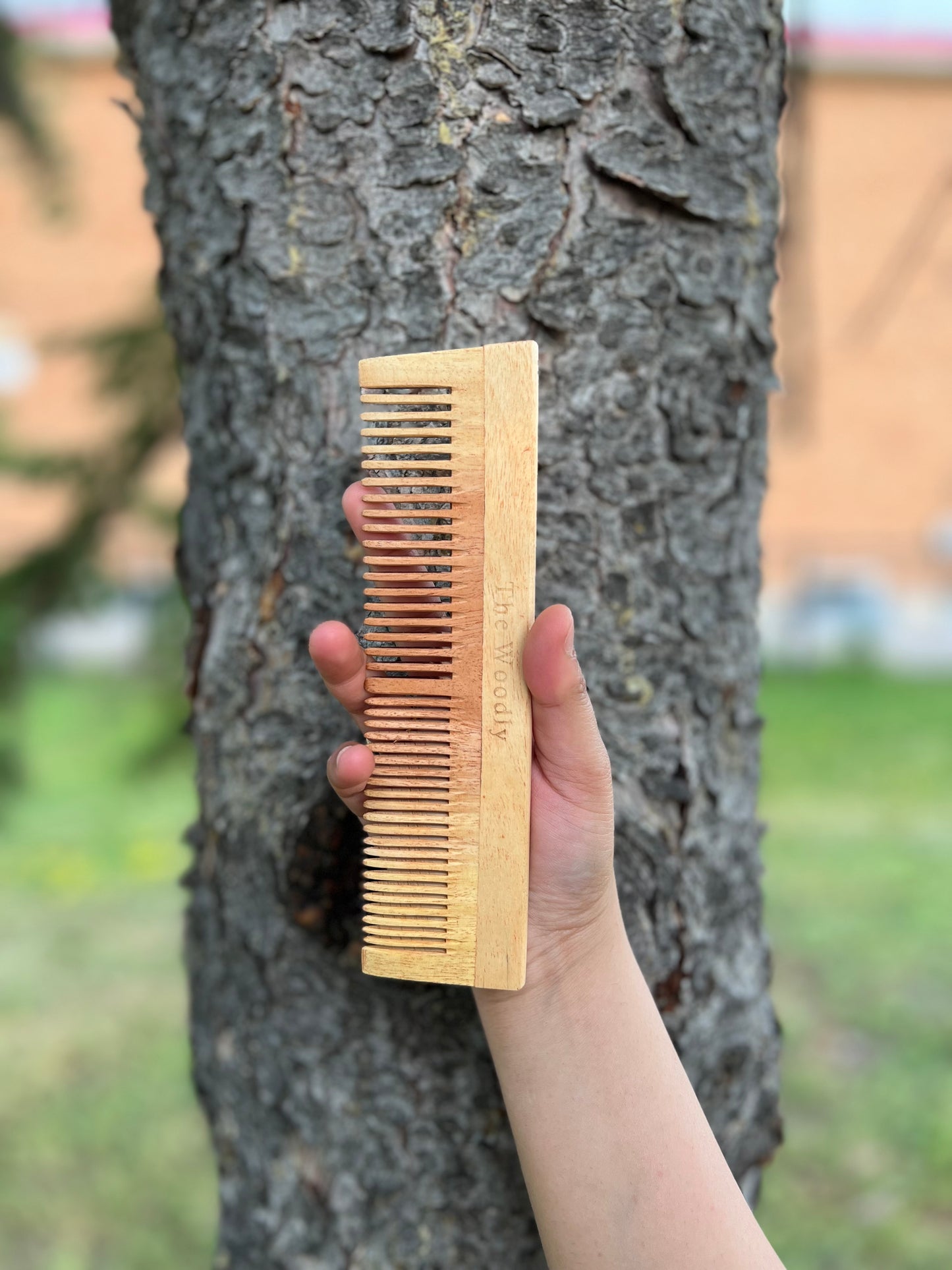 LILY Wooden Comb – Handcrafted Dual-Sided Neem Wood Comb