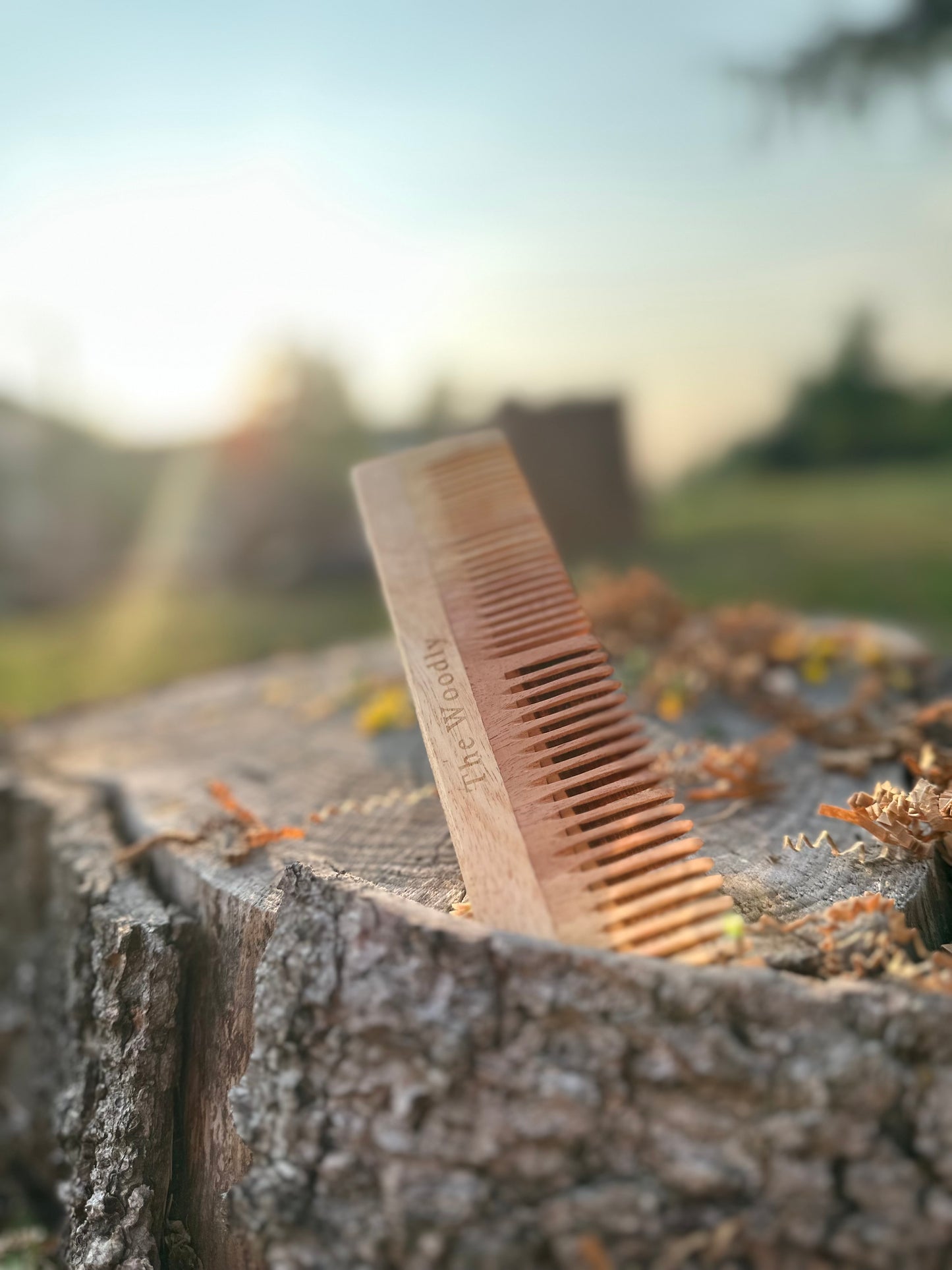 LILY Wooden Comb – Handcrafted Dual-Sided Neem Wood Comb